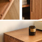 Scandinavische tv-mediastandaard massief houten tv-console met 2 lades