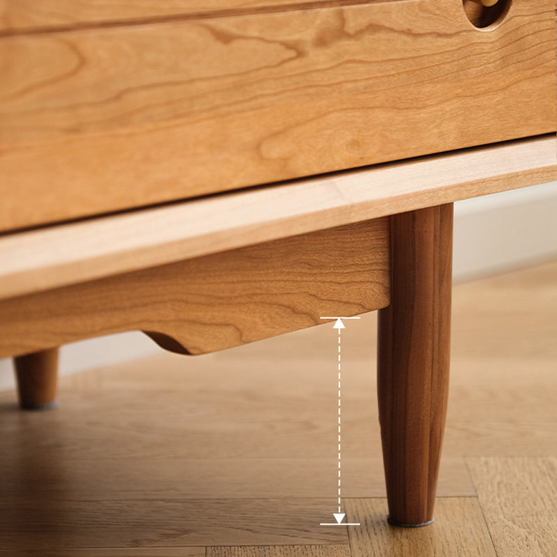 Scandinavische tv-mediastandaard massief houten tv-console met 2 lades
