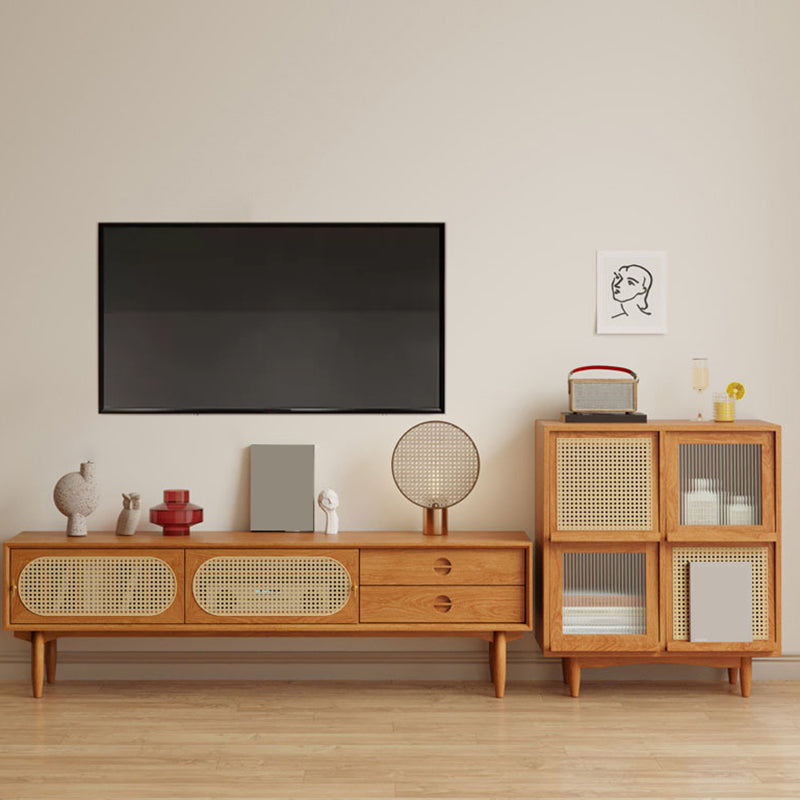 Mobile TV scandinavo Console TV in legno massello con cassetti