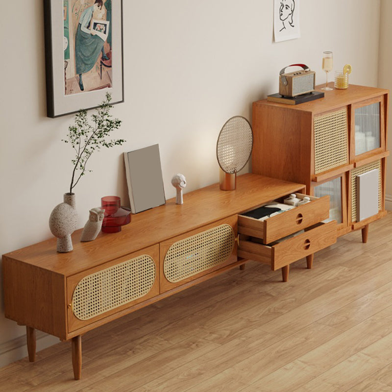 Mobile TV scandinavo Console TV in legno massello con cassetti