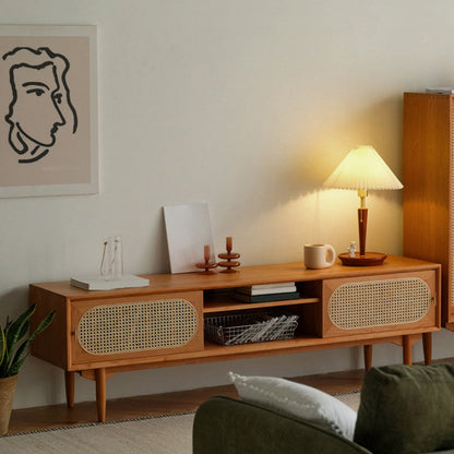 Scandinavian TV Media Stand Solid Wood TV Console for Living Room 83"L x 16"W x 21"H Clearhalo 'furn' 'furn_tv_stands_entertainment_centers' 'Furniture' 'Living Room Furniture' 'TV Stands & Entertainment Centers' 'TV Stands & Media Storage Furniture' 'tv_stands_entertainment_centers' 6630922
