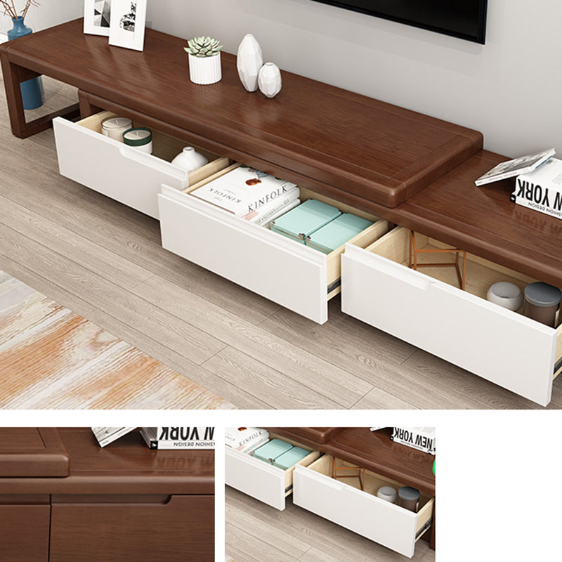 Vintage Media Console Rubberwood Stand Console with Drawers for Living Room Clearhalo 'furn' 'furn_tv_stands_entertainment_centers' 'Furniture' 'Living Room Furniture' 'TV Stands & Entertainment Centers' 'TV Stands & Media Storage Furniture' 'tv_stands_entertainment_centers' 6630954