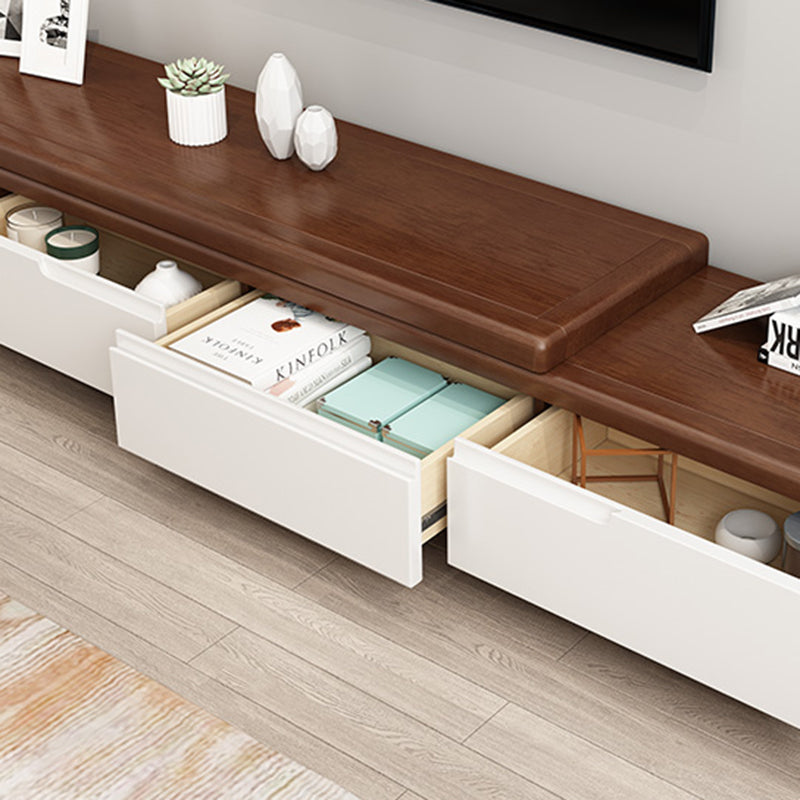 Vintage Media Console Rubberwood Stand Console with Drawers for Living Room Clearhalo 'furn' 'furn_tv_stands_entertainment_centers' 'Furniture' 'Living Room Furniture' 'TV Stands & Entertainment Centers' 'TV Stands & Media Storage Furniture' 'tv_stands_entertainment_centers' 6630956