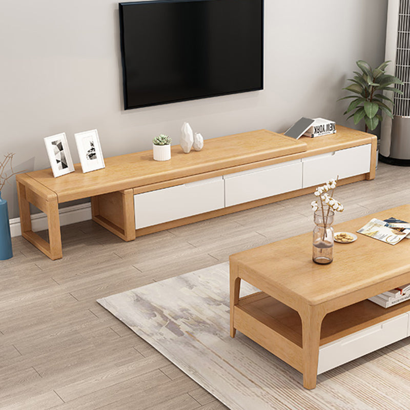 Vintage Media Console Rubberwood Stand Console with Drawers for Living Room Clearhalo 'furn' 'furn_tv_stands_entertainment_centers' 'Furniture' 'Living Room Furniture' 'TV Stands & Entertainment Centers' 'TV Stands & Media Storage Furniture' 'tv_stands_entertainment_centers' 6630959
