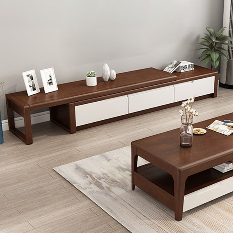 Vintage Media Console Rubberwood Stand Console with Drawers for Living Room Clearhalo 'furn' 'furn_tv_stands_entertainment_centers' 'Furniture' 'Living Room Furniture' 'TV Stands & Entertainment Centers' 'TV Stands & Media Storage Furniture' 'tv_stands_entertainment_centers' 6630960