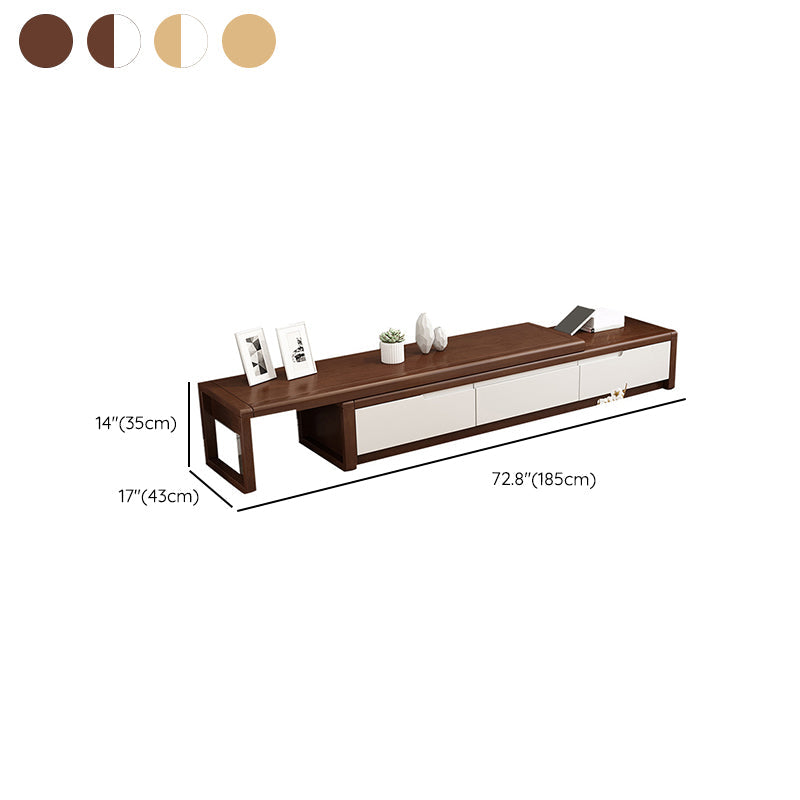 Vintage Media Console Rubberwood Stand Console with Drawers for Living Room Clearhalo 'furn' 'furn_tv_stands_entertainment_centers' 'Furniture' 'Living Room Furniture' 'TV Stands & Entertainment Centers' 'TV Stands & Media Storage Furniture' 'tv_stands_entertainment_centers' 6630962