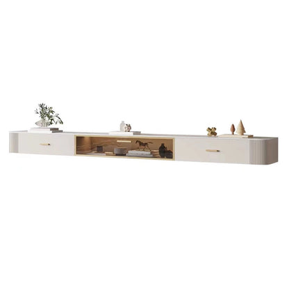 Contemporary Floating Media Console White Faux Wood Stand Console with Drawers Clearhalo 'furn' 'furn_tv_stands_entertainment_centers' 'Furniture' 'Living Room Furniture' 'TV Stands & Entertainment Centers' 'TV Stands & Media Storage Furniture' 'tv_stands_entertainment_centers' 6630967
