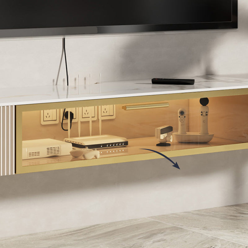 Contemporary Floating Media Console White Faux Wood Stand Console with Drawers Clearhalo 'furn' 'furn_tv_stands_entertainment_centers' 'Furniture' 'Living Room Furniture' 'TV Stands & Entertainment Centers' 'TV Stands & Media Storage Furniture' 'tv_stands_entertainment_centers' 6630969