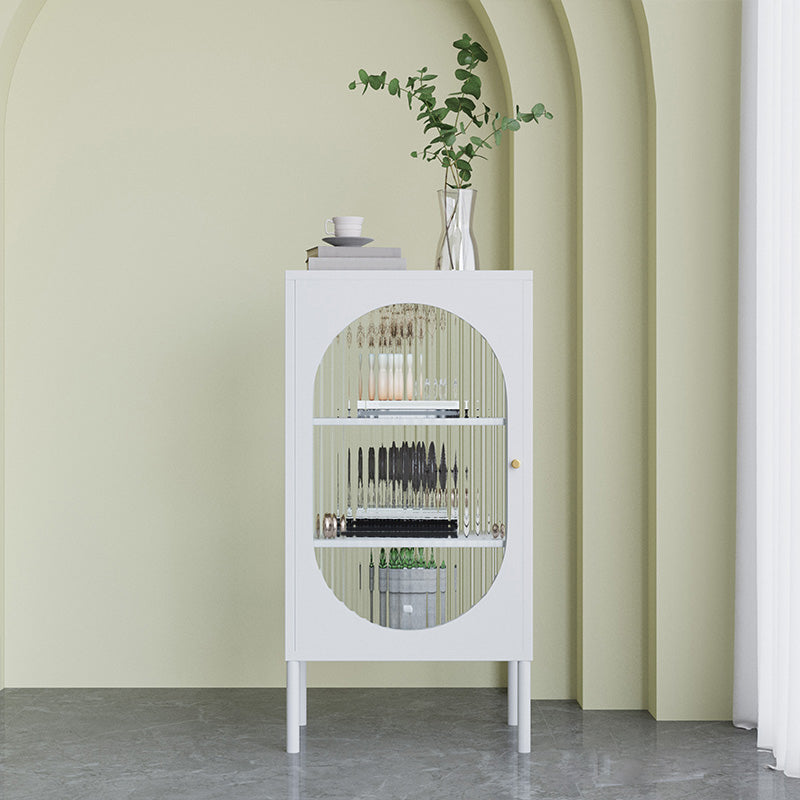 Contemporary Metal Curio Cabinet Glass Doors Hutch Buffet with Door White Clearhalo 'Display & China Cabinets' 'display_china_cabinets' 'furn' 'furn_display_china_cabinets' 'Furniture' 'Kitchen & Dining Furniture' 6630981