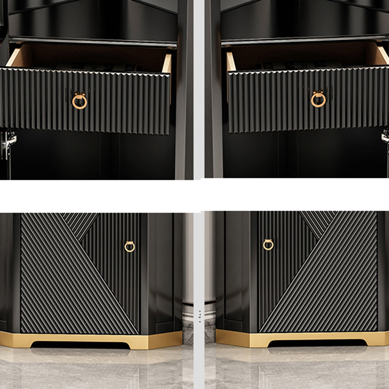 Glam Curio Curio Olio Olio in vetro in quercia Armadietto a buffet con illuminazione