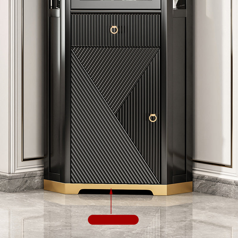 Glam Curio Curio Olio Olio in vetro in quercia Armadietto a buffet con illuminazione