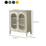 Contemporary Glass Display Stand Oil Oak Hutch Buffet with Doors