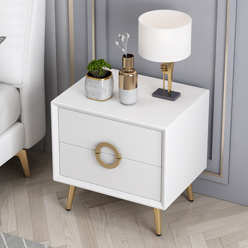 引き出し付きのレザーベッドサイドキャビネットコンテンポラリーナイトテーブル