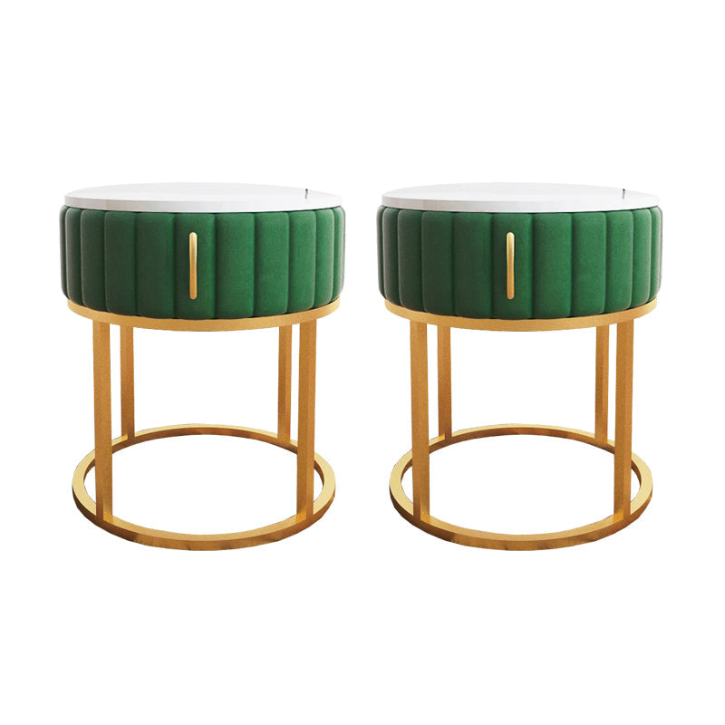 モダンなベッドナイトスタンドストーンアクセントテーブルナイトスタンドの引き出し付き