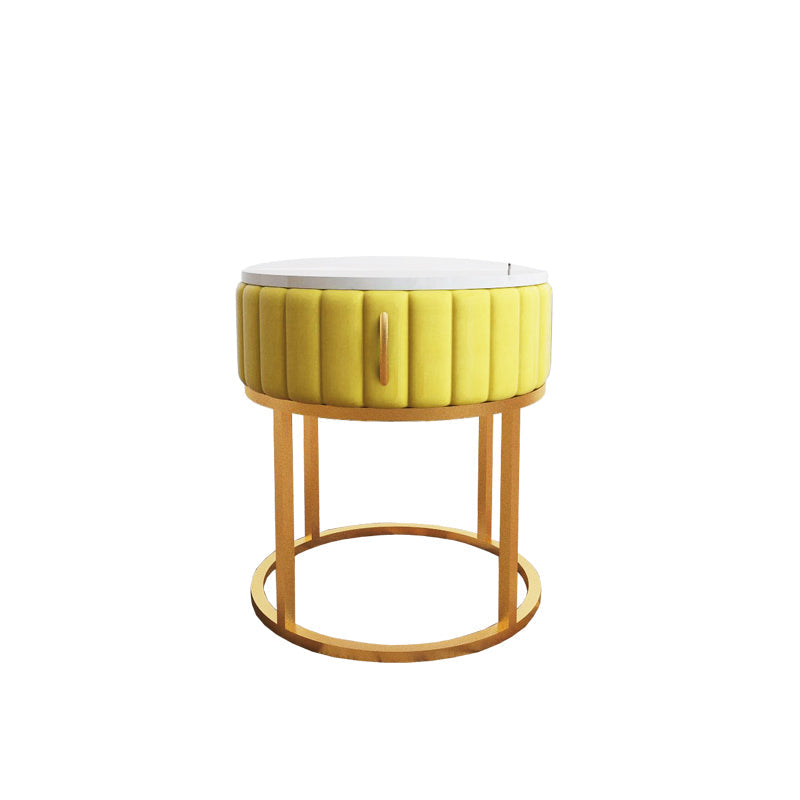 モダンなベッドナイトスタンドストーンアクセントテーブルナイトスタンドの引き出し付き