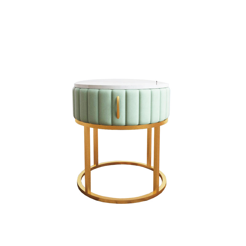 モダンなベッドナイトスタンドストーンアクセントテーブルナイトスタンドの引き出し付き