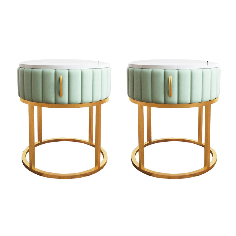 モダンなベッドナイトスタンドストーンアクセントテーブルナイトスタンドの引き出し付き