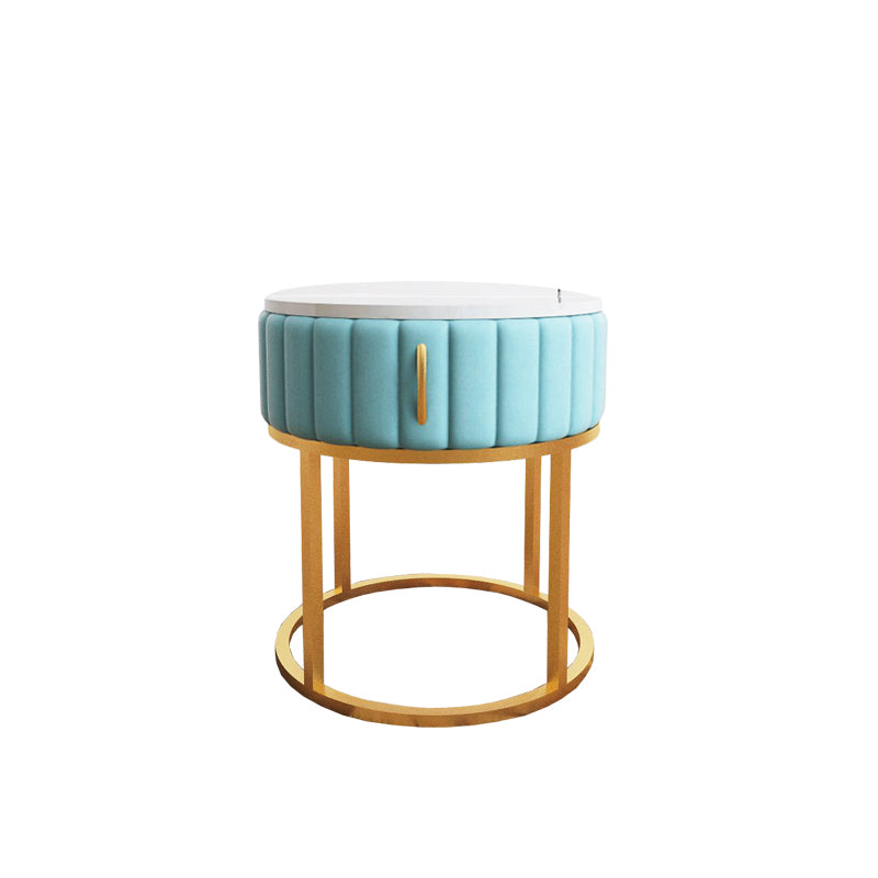 モダンなベッドナイトスタンドストーンアクセントテーブルナイトスタンドの引き出し付き