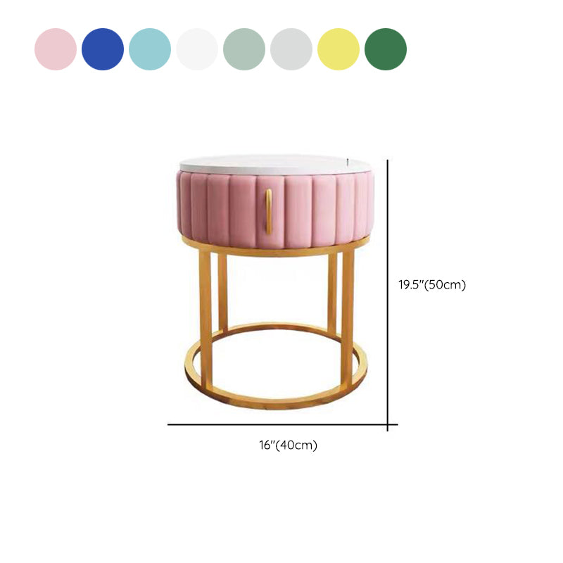 モダンなベッドナイトスタンドストーンアクセントテーブルナイトスタンドの引き出し付き