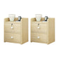 Faux Wood Bedside Cabinet Contemporary Night Table for Bedroom