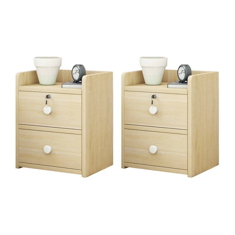 Faux Wood Bedside Cabinet Contemporary Night Table for Bedroom