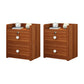 Faux Wood Bedside Cabinet Contemporary Night Table for Bedroom