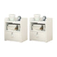 Faux Wood Bedside Cabinet Contemporary Night Table for Bedroom