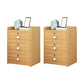 Faux Wood Bedside Cabinet Contemporary Night Table for Bedroom