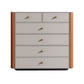 Commode contemporaine en pierre de 15,6 pouces de largeur avec 6 tiroirs