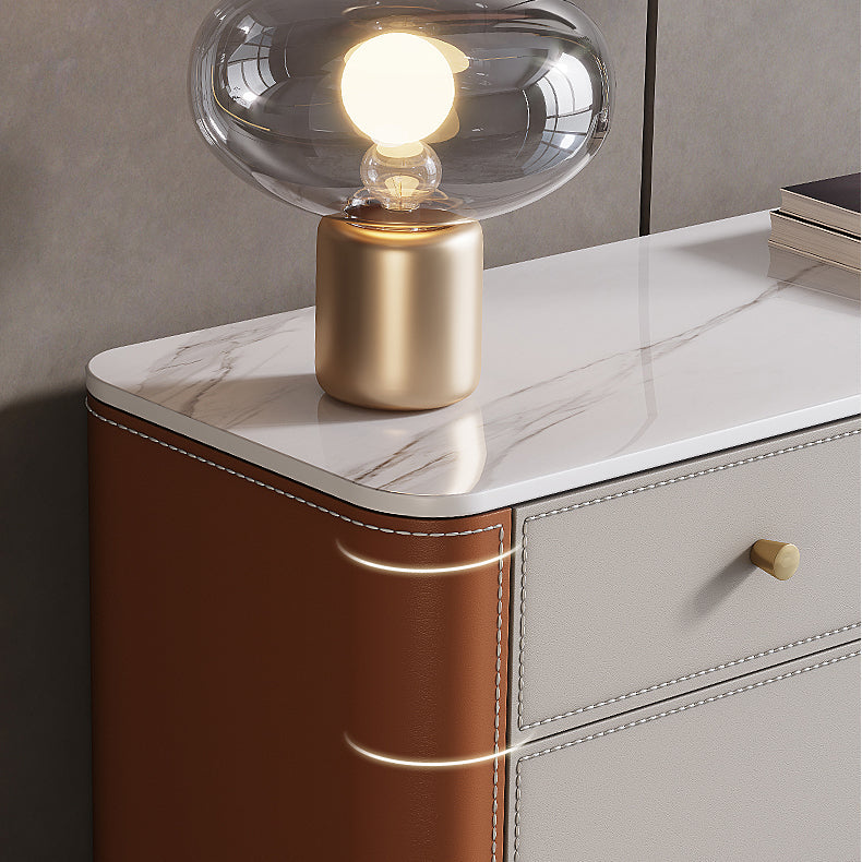 Commode contemporaine en pierre de 15,6 pouces de largeur avec 6 tiroirs