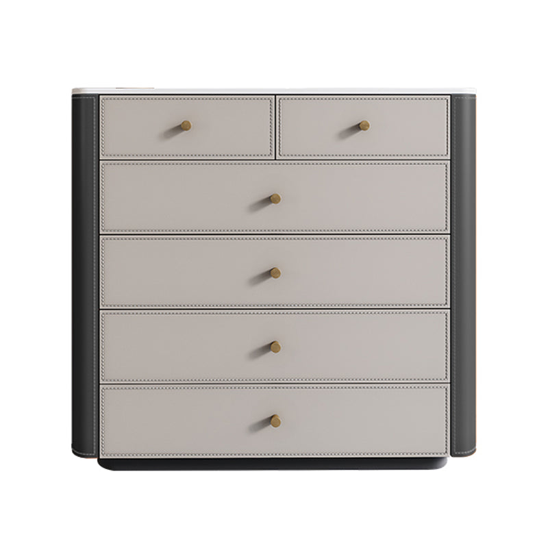 Commode contemporaine en pierre de 15,6 pouces de largeur avec 6 tiroirs