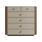 Commode contemporaine en pierre de 15,6 pouces de largeur avec 6 tiroirs