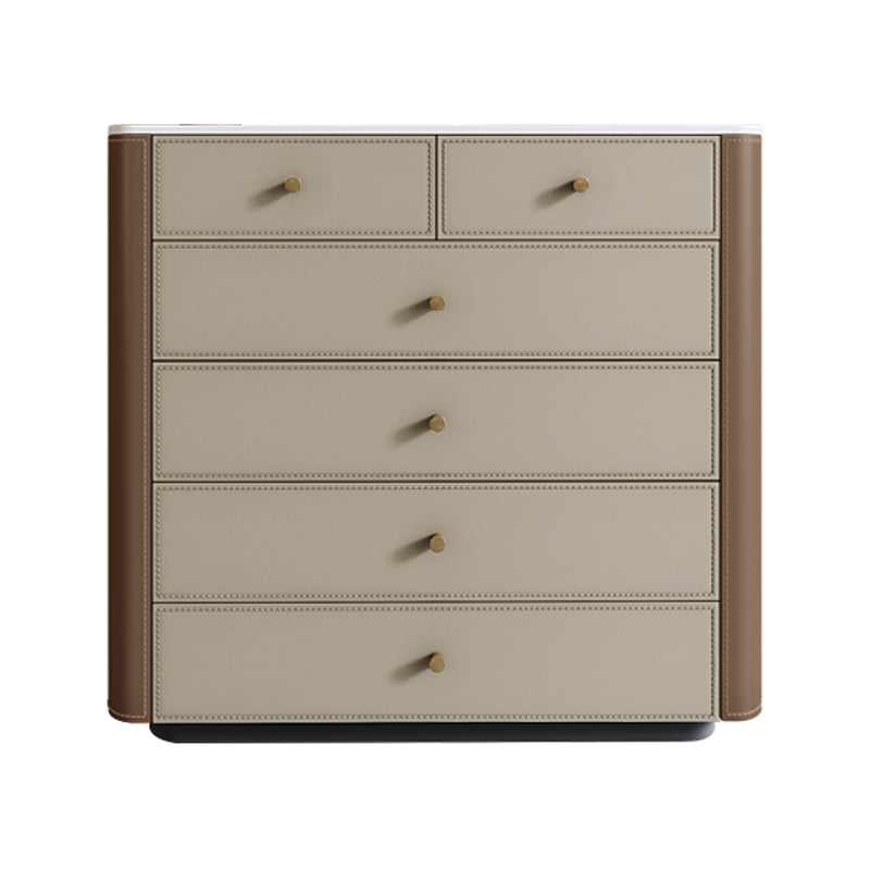 Commode contemporaine en pierre de 15,6 pouces de largeur avec 6 tiroirs
