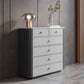 Commode contemporaine en pierre de 15,6 pouces de largeur avec 6 tiroirs