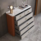 Commode contemporaine en pierre de 15,6 pouces de largeur avec 6 tiroirs