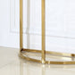Glam Stone End Table Scratch Resistant Console Table for Hall Clearhalo 'Console Tables' 'console_tables' 'Entry & Mudroom Furniture' 'furn' 'furn_console_tables' 'Furniture' 6631433
