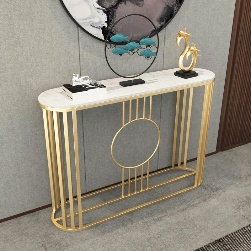 Tavolo console ovale in marmo glam tavolo da divano console telaio per sala