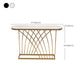 Glam Marble Console Table Oval Stain Resistant Console Sofa Table for Hall