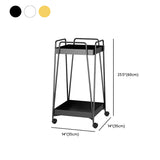 Mesa de esquina cuadrada de mediados de siglo Bandeja de metal de la bandeja de metal Topil final con almacenamiento