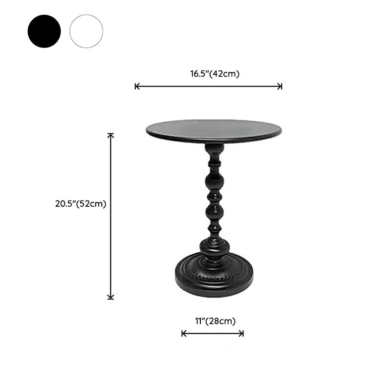 Side Table Metal Pedestal Table Round Mid-Century Living Room