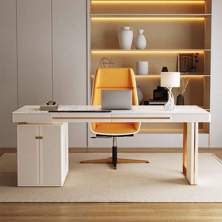 Zeitgenössischer Stein Schreibtisch Schlafzimmer Weißer Büroschreibtisch mit Beinen