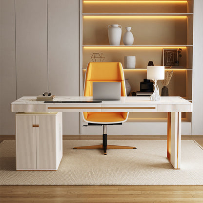 Zeitgenössischer Stein Schreibtisch Schlafzimmer Weißer Büroschreibtisch mit Beinen