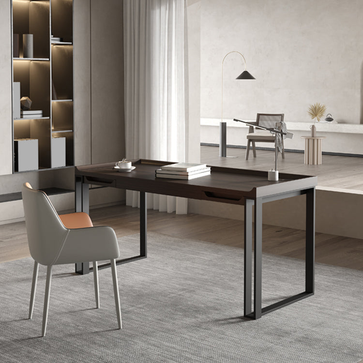 Rechteckiger zeitgenössischer Schreibtisch konstruiertes Holzbüroschalter mit Beinen