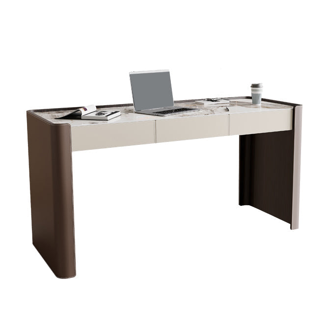Glam Stone Office Desk 3-Drawers 29,92 "großer Schreibtisch mit Schlittenbasis