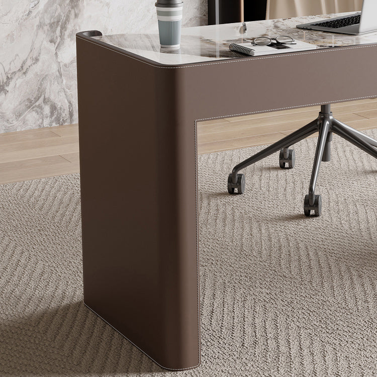 Glam Stone Office Desk 3-Drawers 29,92 "großer Schreibtisch mit Schlittenbasis