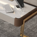 Glam Stone Writing Desk 29.53 Zoll großer Büroschreibtisch mit Schubladen