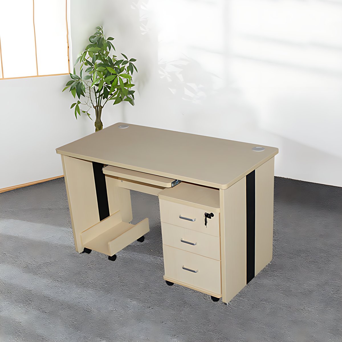 29.25-inch H Industrial Office Desk Manufactured Wood Computer Desk ...