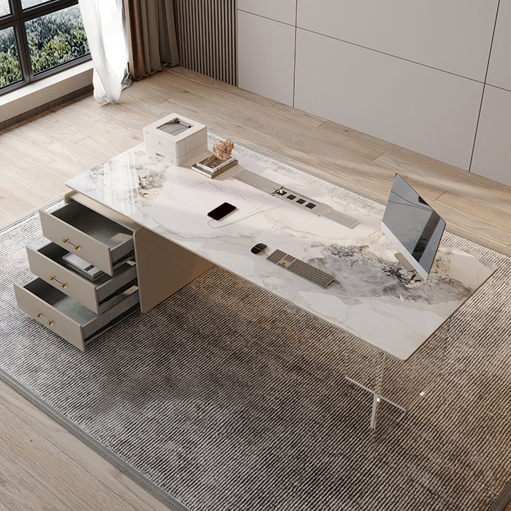 Destina di ufficio in pietra contemporanea 3-cassetti 23,62 "W di scrittura