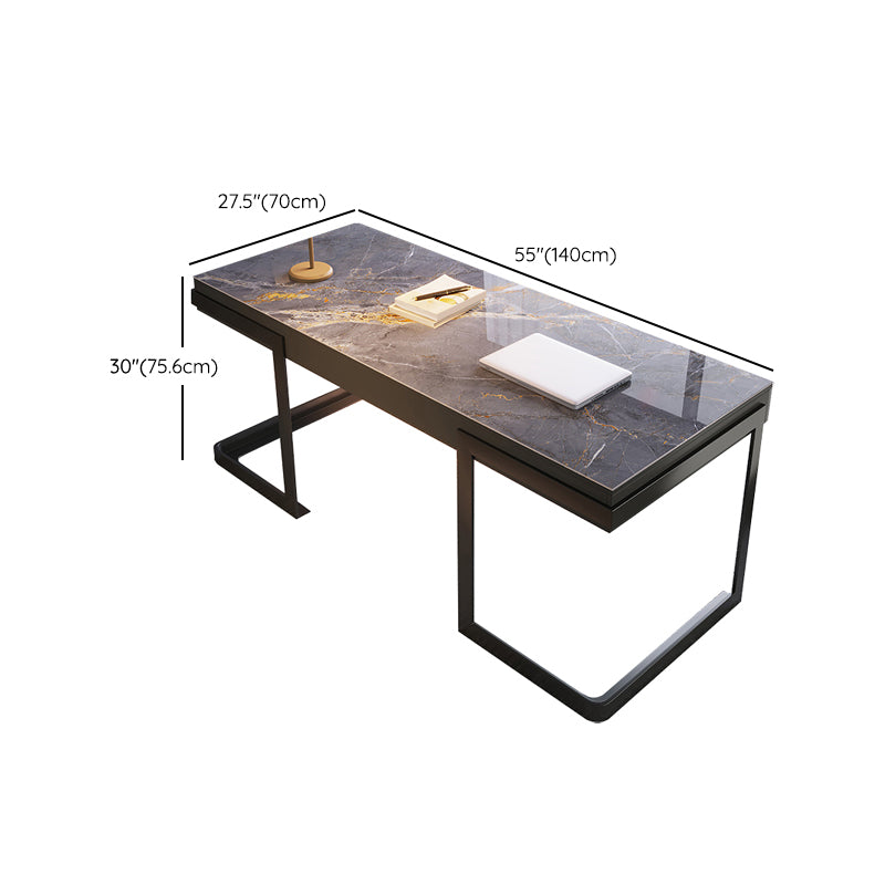 Bureau d'écriture en bois massif moderne 3 dessins de bureau rectangulaire de dessin