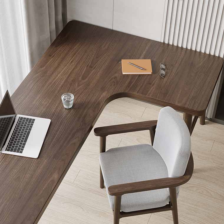 29.25 Inch H Contemporary Writing Desk L-Shape Solid Wood Office Desk Clearhalo 'furn' 'furn_office_desk' 'Furniture' 'Office Desks' 'Office Furniture' 'office_desk' 6632796